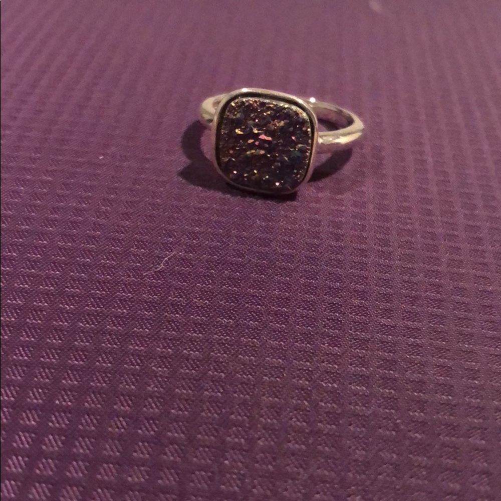 Druzy quartz ring